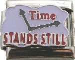 Italian Charms - Fits Nomination - Enamel - TIME STANDS STILL
